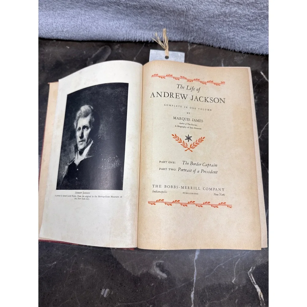 Bobbs-Merrill The Life of Andrew Jackson Book Red Vintage Biography